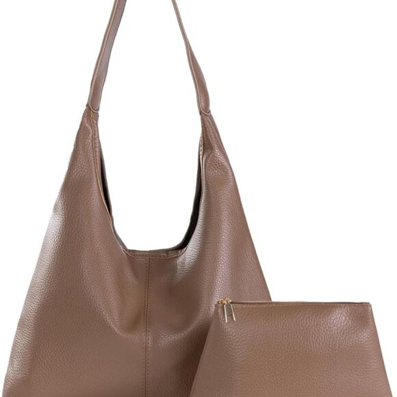 Slouchy Hobo Bags for Women Retro Vegan Leather Purse Luxury Designer Shoulder B